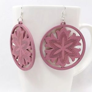 Wooden Dangle Earrings, eco friendly. New!!!
